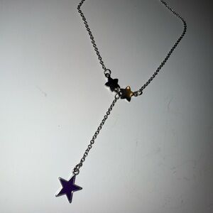 Silver Star Pendant Necklace with Blue Accent